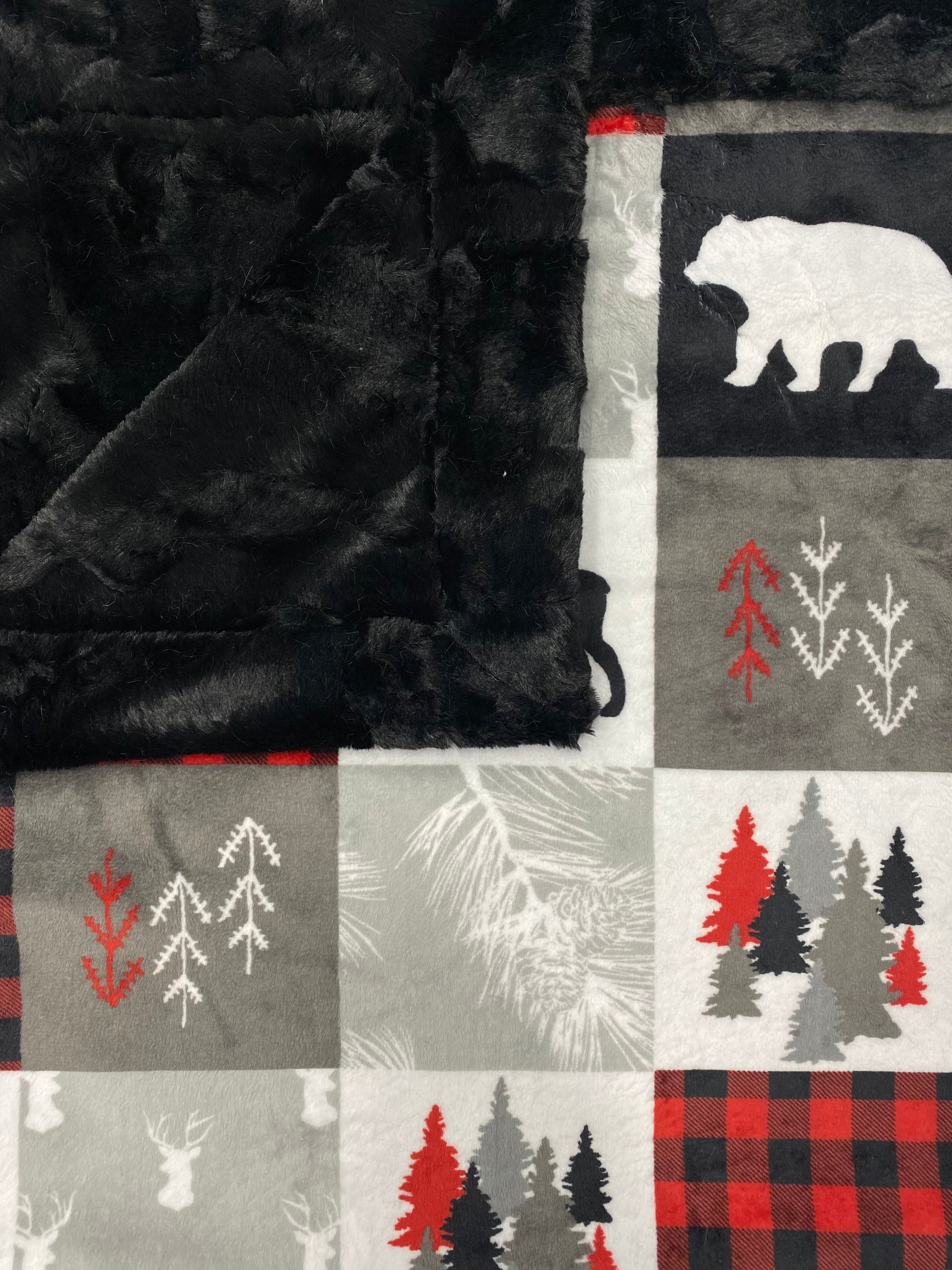 Cabin Red Bear Patchwork